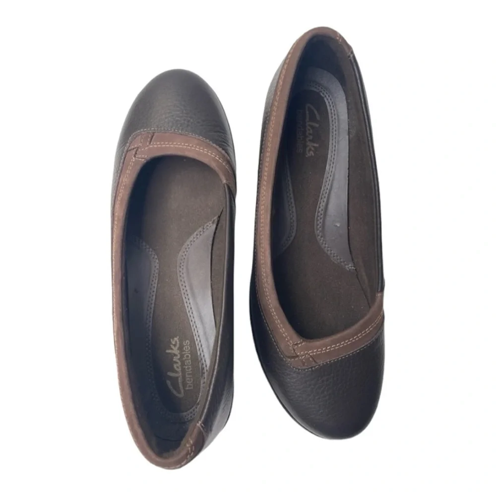Clark’s Bendables Women’s Leather Wedge Slip On Shoes